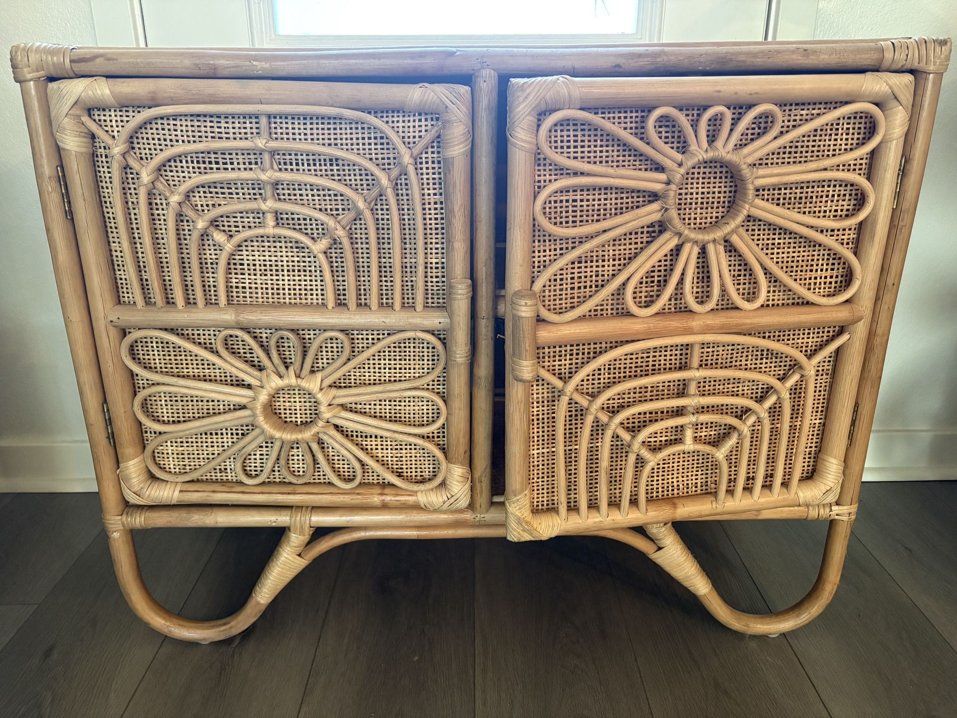 Floral Rattan Kids Dresser