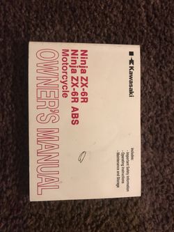 Kawasaki zx 6r abs Owners Manual