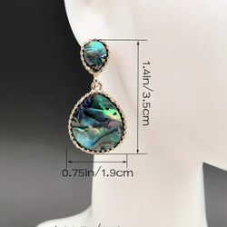 Drop-embellished abalone shell earrings
