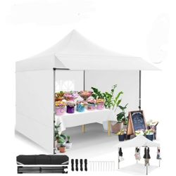 10x10 Pop Up Canopy Heavy Duty Party Tent with Removable Awning and Sidewalls,Easy Up Outdoor Wedding Commercial Canopy,Gazebo All Season Windproof&Wa