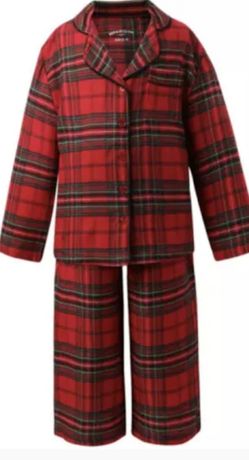 New Kids Pajama PJ's Bee Willow 2-Piece X-Small  Jammies Set Red Plaid Loungware