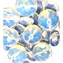 Lot Of Mixed Faceted Opalite Beads