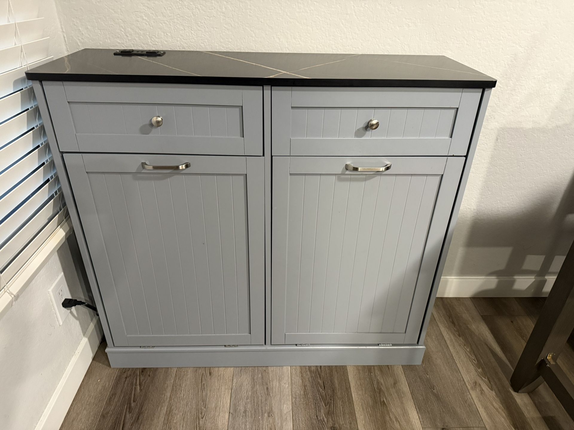 Double Tilt Trash Bin Cabinet 