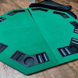 48" Green Octagon Folding Poker Table Top with Carrying