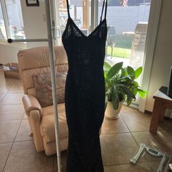 Black Shimmery Spaghetti Strap Dress Size S