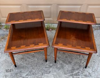 MID CENTURY MODERN-LANE ACCLAIM SIDE STEP END TABLES-PAIR