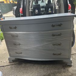 Big beautiful, white antique dresser, delivery fee 25  a curbside drop off locally