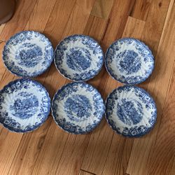 Coaching Scene by Johnson Bros Saucers - 6 count