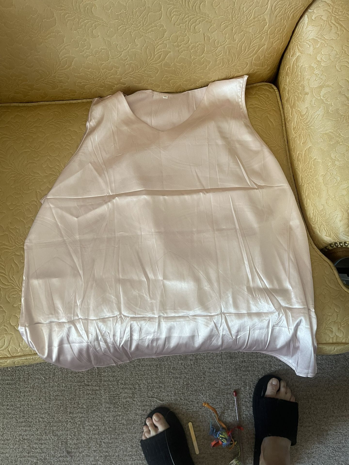 New - Palest Pink Silky Satiny Sleeveless Top