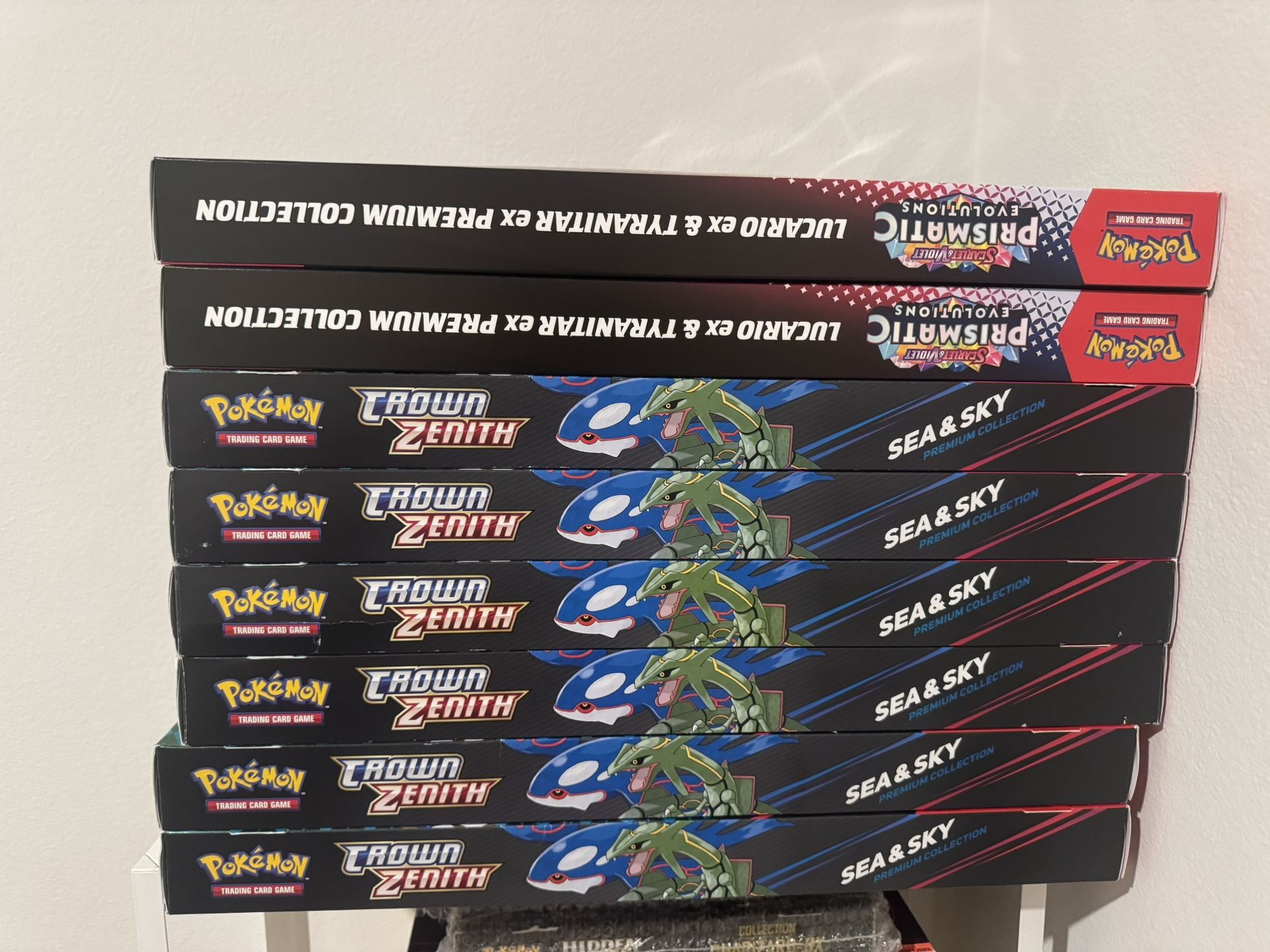 Prismatic Evolutions Lucario ex & Tyranitar ex Premium Collection Crown Zenith Sea & Sky Premium Collection