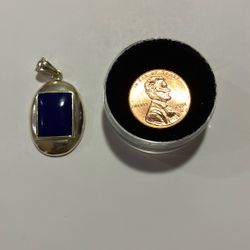 LAPUS LAZULI   PENDANT.  .925 SILVER PENDANT