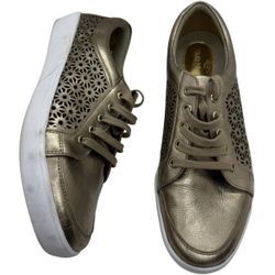 Klub Nico Women’s 9 Leather Gold Metallic Sneakers 