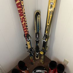Kids skis, Ski Boots, Helmet, Goggles