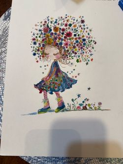 Whimsical little girl, watercolor prints