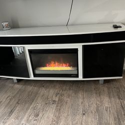 Fireplace TV Stand with Sound Bar