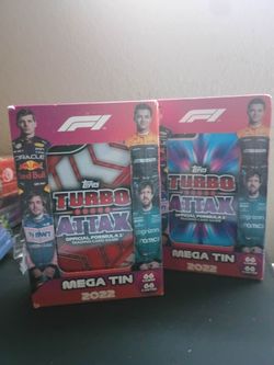 two Topps Formula 1 Turbo Attax 2022 Mega Tins