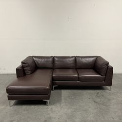 DWR/Design Within Reach, Albert Leather Sofa and Chaise