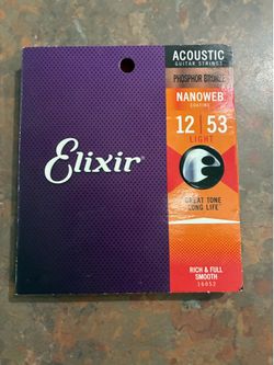 Elixir 16056 Phosphor Bronze Acoustic Guitar Strings 12-53 Light 6-pack