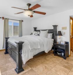 California King Solid Wood Storage Bed + Matching Nightstands