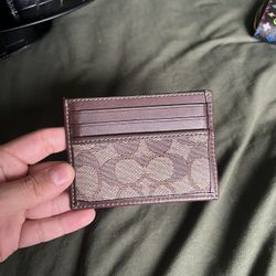 Coach Leather Jacquard Print Card Holder 