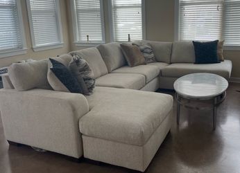 Large Beige  Sectional Sofa - CLEAN!