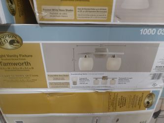 Hampton Bay Tamworth 3-light Brushed Nickel Vanity Light Fixture Open Box New