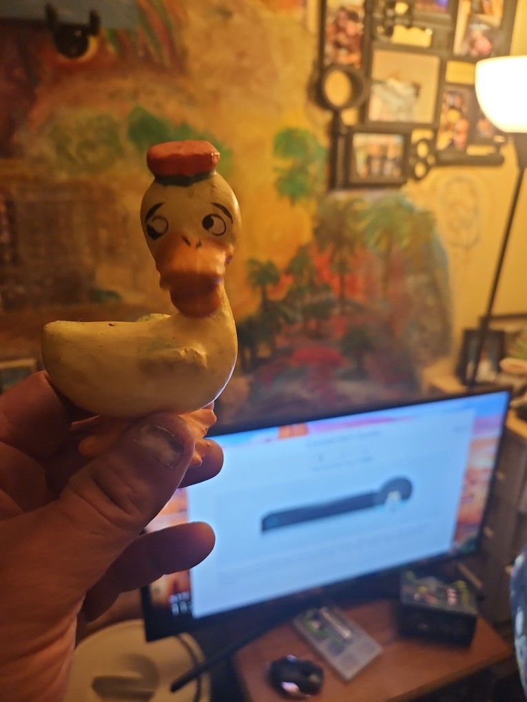 Bobble Head Vintage Wooden Toy Duck