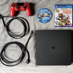 PS4 Slim (with Controller, & 2 Games)