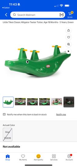 Little Tikes Classic Alligator Teeter Totter, Age 18 Months - 5 Years, Green