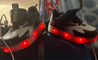 Kids LED Light-Up Sneakers Black and White