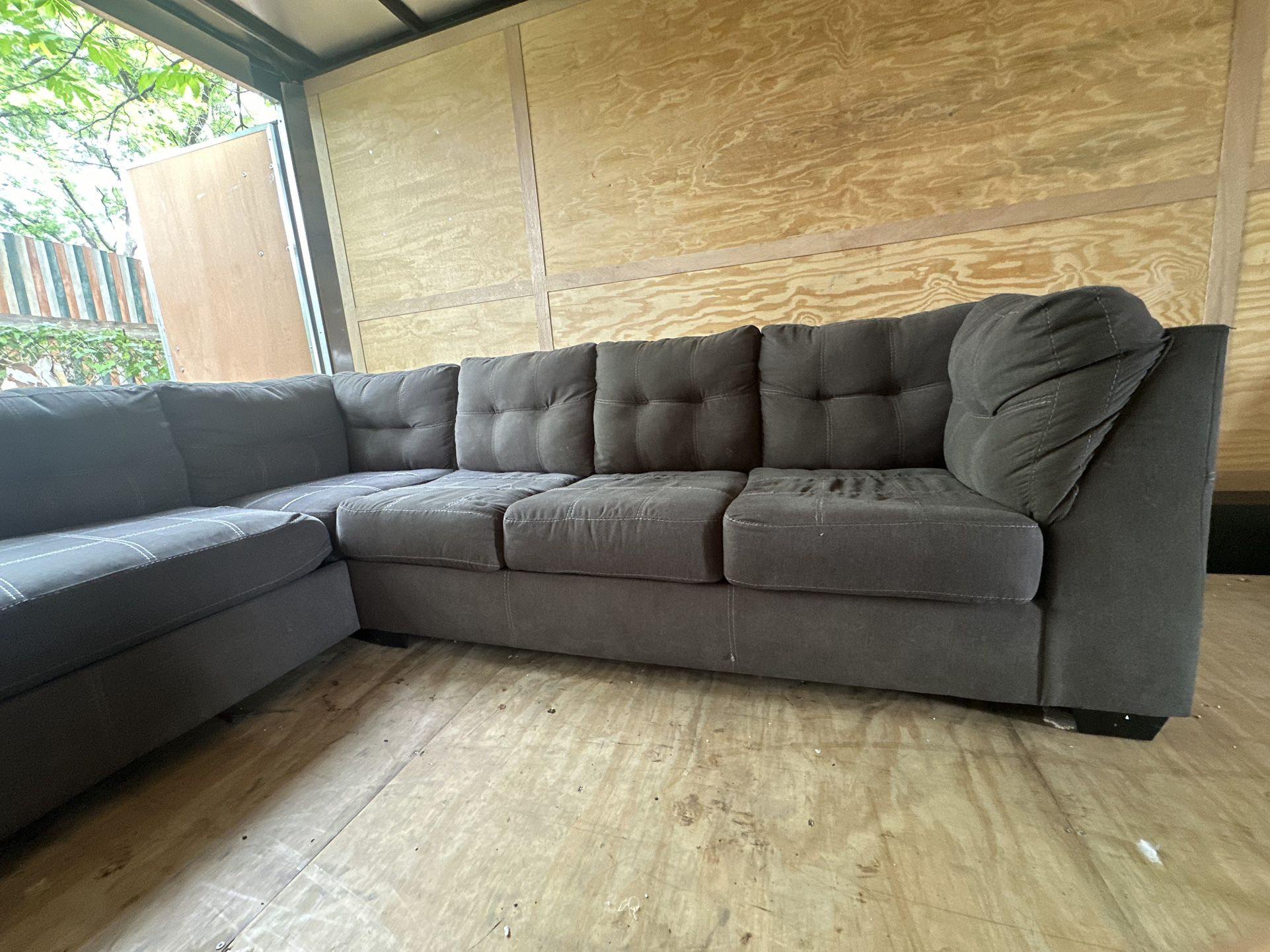 Charcoal Grey Sleeper Sectional Sofa