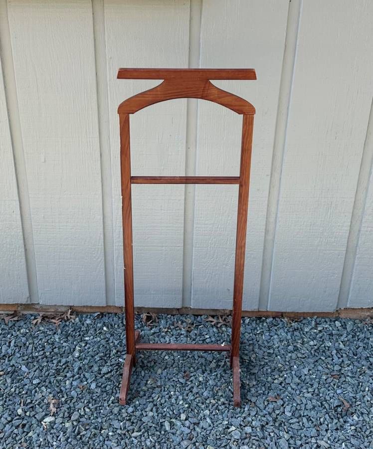 Vintage Mid Century Wood Clothes Valet Butler Stand
