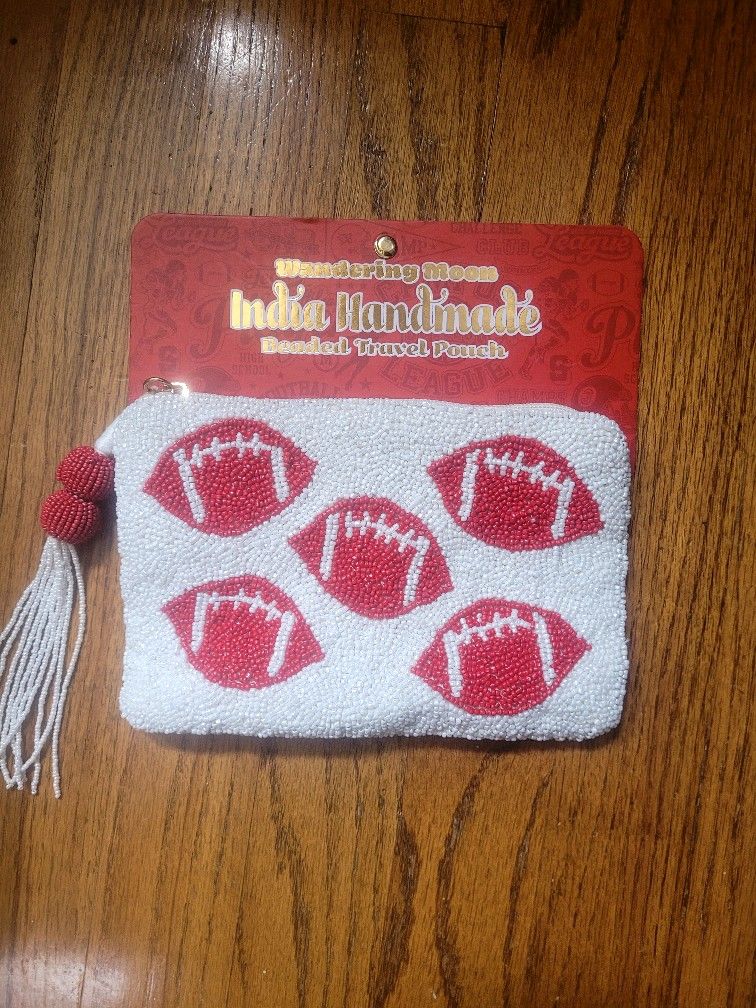 Brand New Beaded Travel Pouch And Key Chain