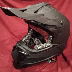 Brand New: 1 Storm Adult BMX/E bike Riding Helmet With Face Mask, Size Large, Black Matte