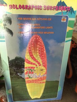 HOLOGRAPHIC SURFBOARD LUAU/POOL PARTY!! NEW NEVER USED