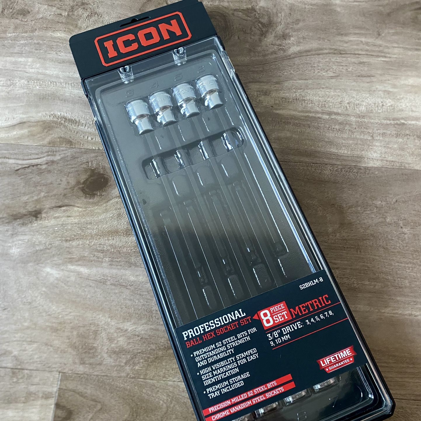 ICON 3/8 in. Drive Metric Professional Long Ball Hex Bit Socket 