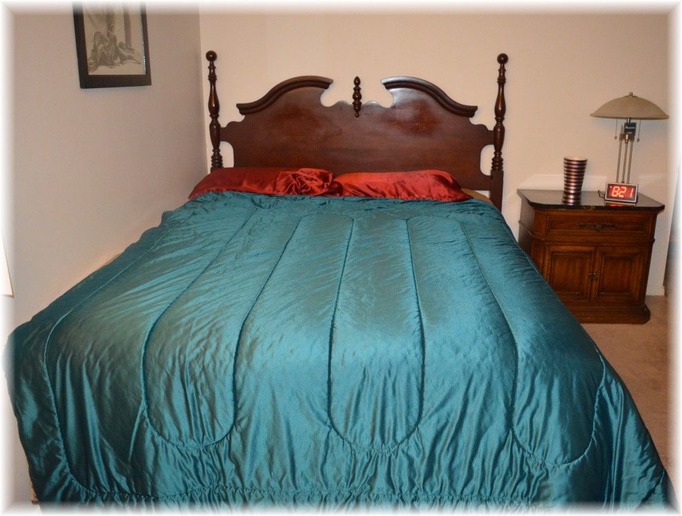 Beautiful, sturdy queen-size black marble bedroom set for sale