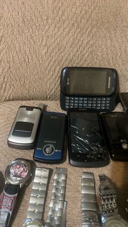 Lot of Old Cell Phones and Watches