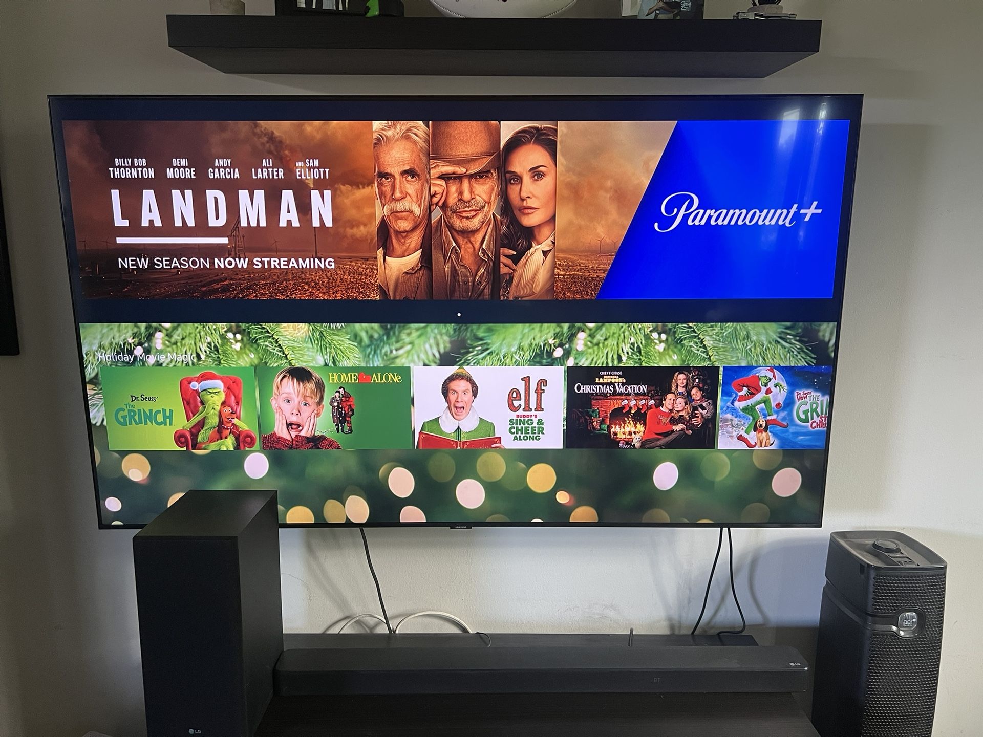 BUNDLE- 65” Samsung Smart Tv + LG Sound Bar w/ Sub + Wall Mount