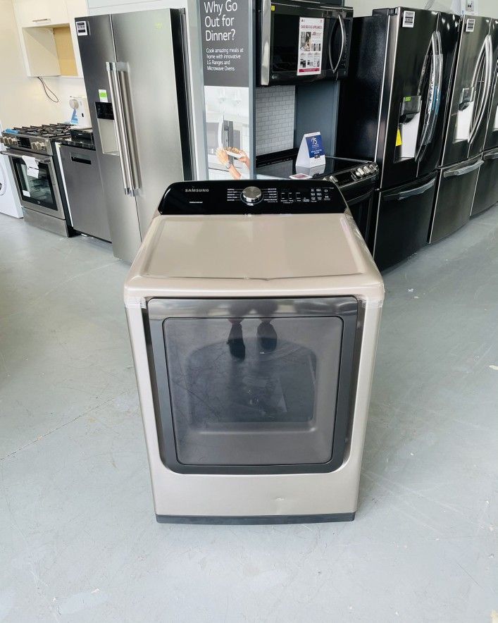 Samsung 7.4 Cu. Ft. Champagne Dryer With Sensor Dry DVE50T5300C for