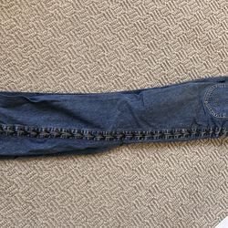 Jeans with leather lace up sides