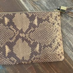 100% Genuine Leather Clutch with Tassel - snakeskin pattern