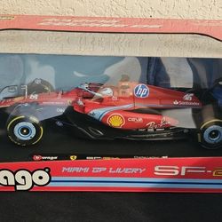 F1 Formula 1 SF24 Ferrari 3RD Miami GP 2024 Charles LeClerc Bburago 1:18 DieCast Car -New in Box