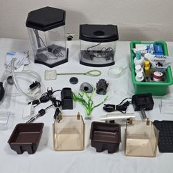 two small aquarium starter kits