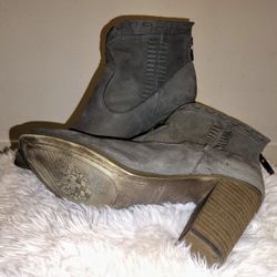 Vince Camuto W-FRETZIA Leather Perforated Suede Leather Ankle Boots