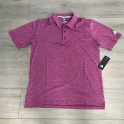 New With Tags~ADIDAS Golf Burgundy Striped Polo Shirt~Size Small Pick up Four Mile Cove Parkway behind Walmart on Del Prado
