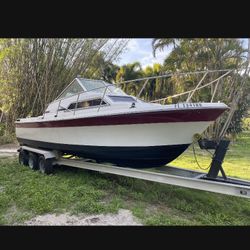 1989 Wellcraft 259 25’ Fishing Boat With Triple Axle Aluminum Trailer