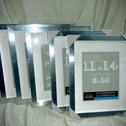 Studio Decor Belmont Metal Silver Picture Frame 11" x 14" or 8”c10” Matted