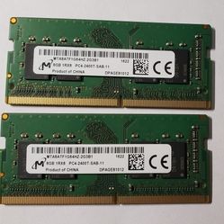 two Micron 8GB DDR4 PC4-2400T