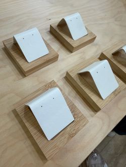 Bamboo Earring Display Stands Set